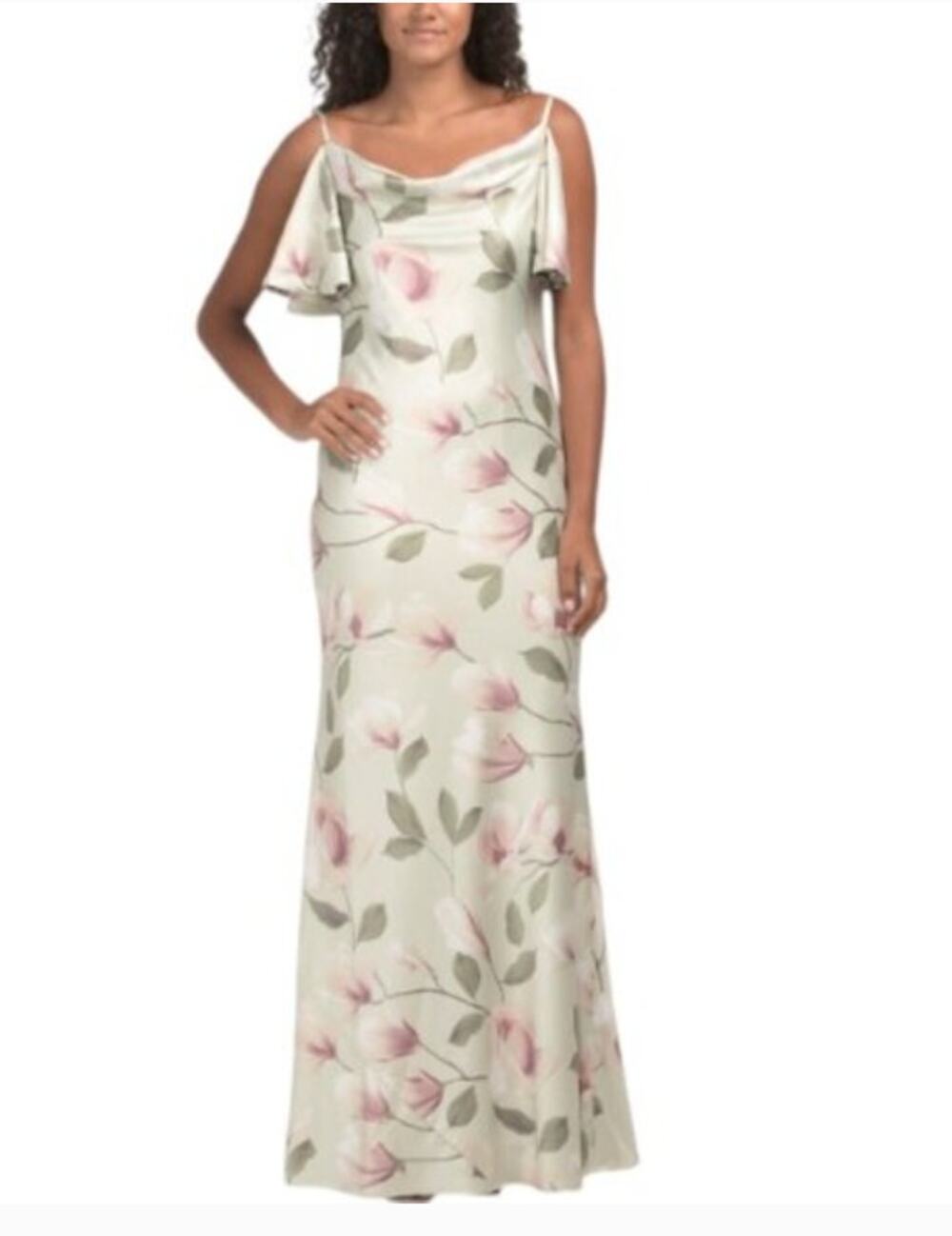 ADRIANNA BY ADRIANNA PAPELL Sleeveless Floral Gown, Green NWT Size 2